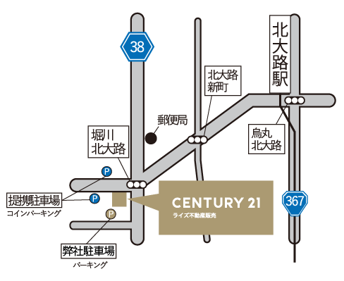 近隣の駐車場 センチュリー21の弊社駐車場 提携駐車場