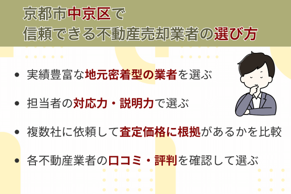 京都市中京区で信頼できる不動産売却業者の選び方