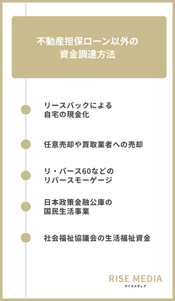 大見出し直下画像 不動産担保ローン以外の資金調達方法