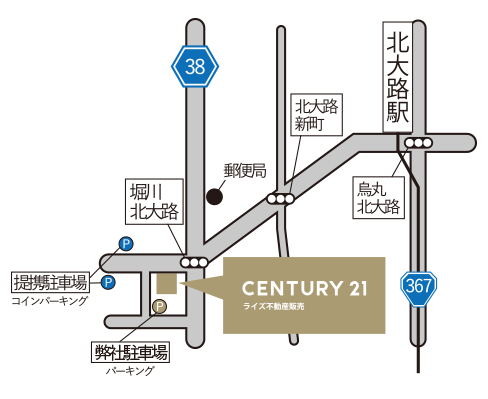 近隣の駐車場 センチュリー21の弊社駐車場 提携駐車場